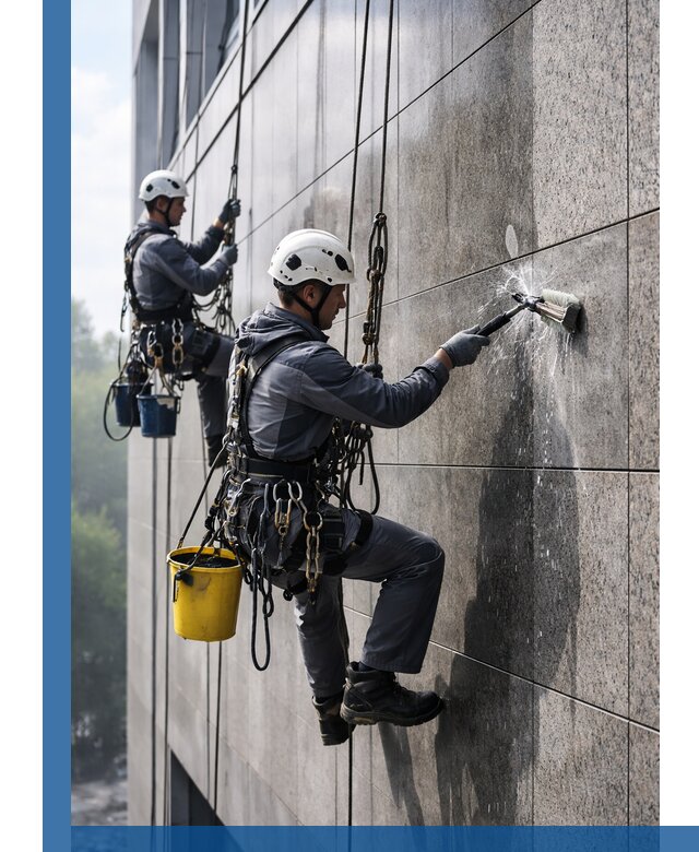 Профессиональная мойка фасада из керамогранита в Устях-Илимске