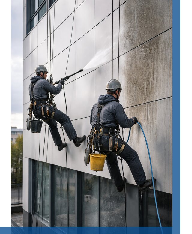 Мойка фасада из композита в Устях-Илимске по цене от 312 р. | ВЫСОТНИК-Сть