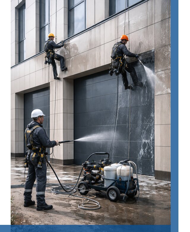 Послестроительная мойка фасада в Устях-Илимске от 312 р. | ВЫСОТНИК-Сть