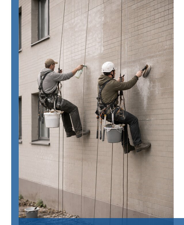 Удаление высолов с фасада зданий в Устях-Илимске без повреждений и следов