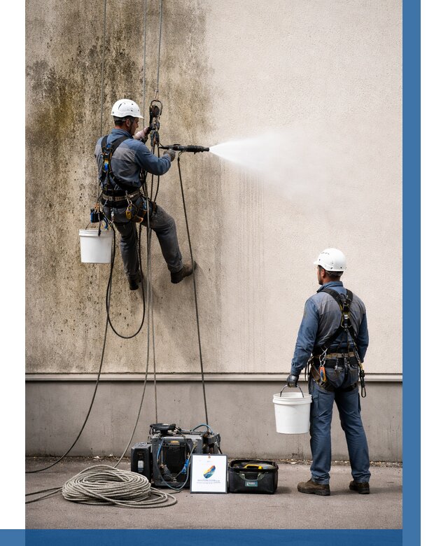 Очистка фасада от плесени в Устях-Илимске от 312 р. | ВЫСОТНИК-Сть