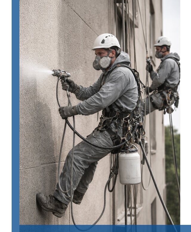 Безвоздушная покраска фасадов зданий в Устях-Илимске профессионально