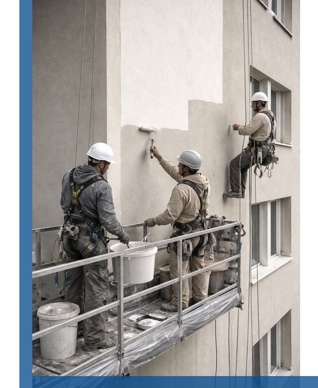 Покраска оштукатуренного фасада в Устях-Илимске под ключ с гарантией