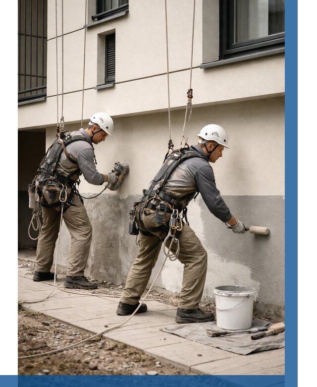 Окраска цоколя здания в Устях-Илимске от 468 р. под ключ | ВЫСОТНИК-Сть