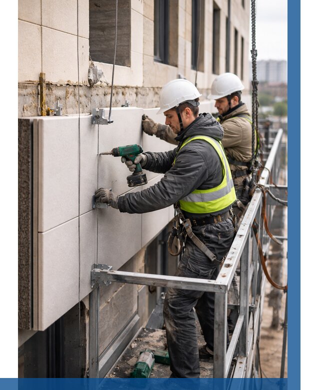 Монтаж фасадных термопанелей в Устях-Илимске от 1560 р. | ВЫСОТНИК-Сть