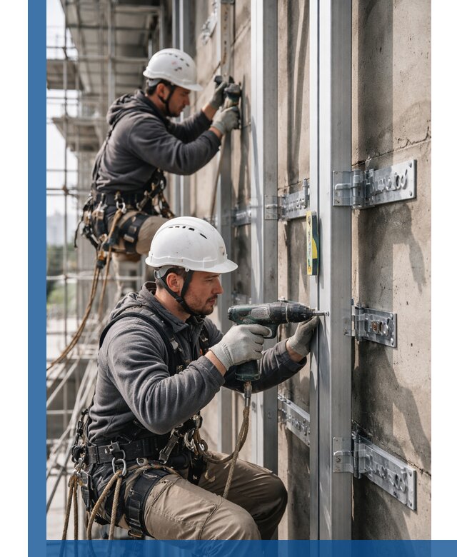 Монтаж и крепление подсистемы вентфасада в Устях-Илимске