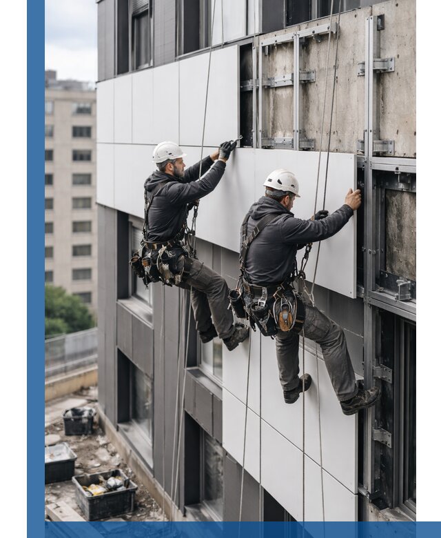 Монтаж композитных панелей фасада в Устях-Илимске под ключ