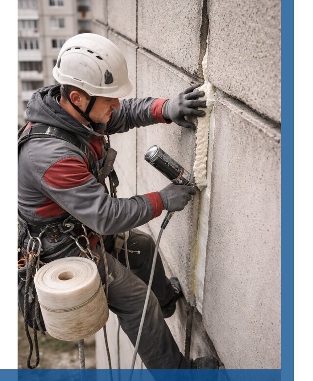 Утепление межпанельных швов в Устях-Илимске от 728 р. | ВЫСОТНИК-Сть