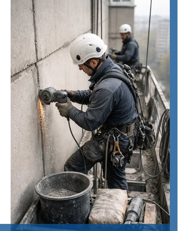 Штробление межпанельных швов в Устях-Илимске от 1248 р. | ВЫСОТНИК-Сть