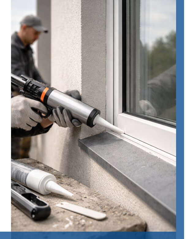 Герметизация монтажных швов окон в Устях-Илимске от 676 р. | ВЫСОТНИК-Сть