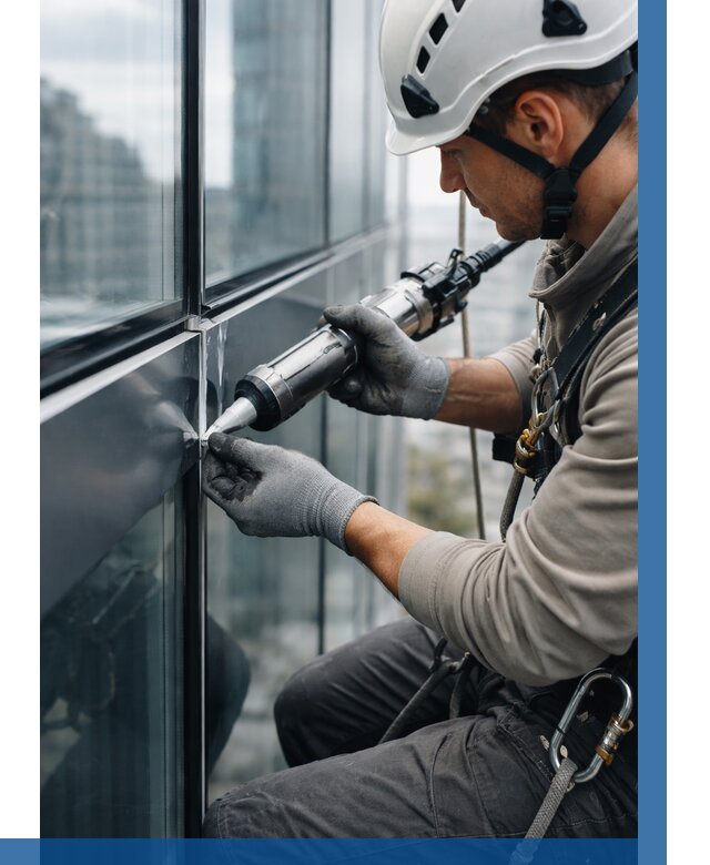 Герметизация стыков витража в Устях-Илимске от 1248 р. | ВЫСОТНИК-Сть