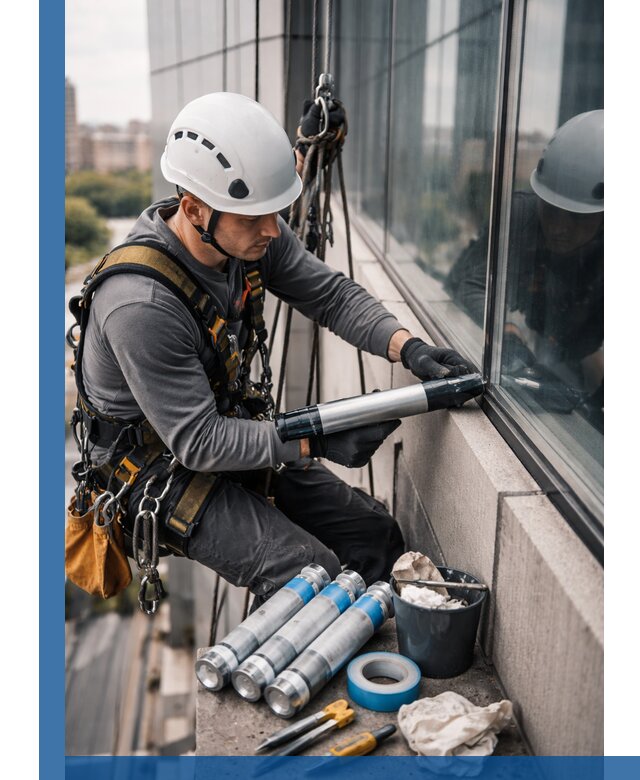 Герметизация стыков витража в Устях-Илимске для герметичных фасадов