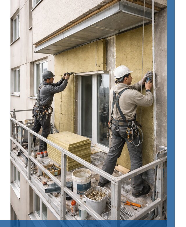 Утепление балкона снаружи в Устях-Илимске от 1664 р. под ключ ВЫСОТНИК-Сть