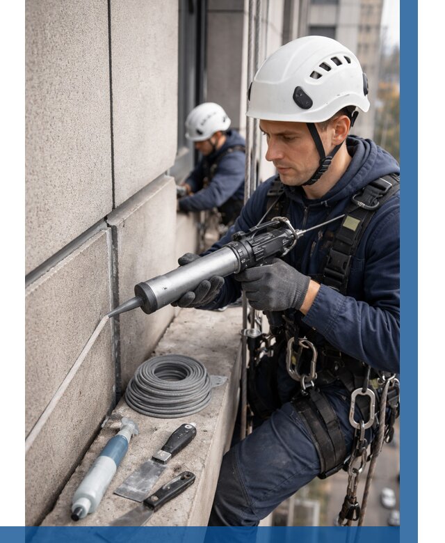 Герметизация деформационных швов фасада в Устях-Илимске от 728 | ВЫСОТНИК-Сть