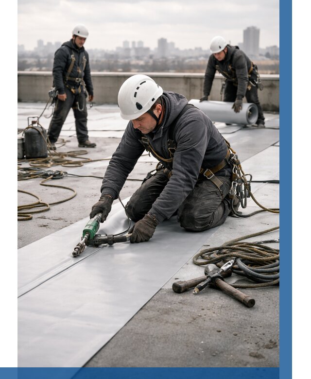 Ремонт мембранной кровли в Устях-Илимске от 1872 р./м2 | ВЫСОТНИК-Сть