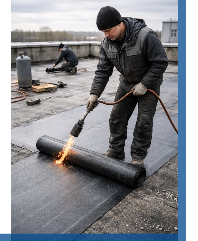 Ремонт наплавляемой кровли в Устях-Илимске от 728 р. | ВЫСОТНИК-Сть