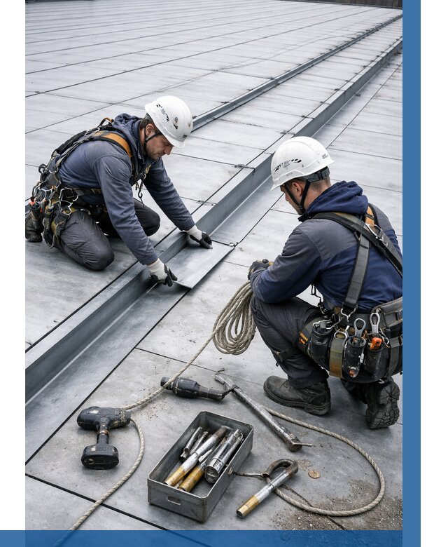 Ремонт фальцевой кровли в Устях-Илимске от 728 р. | ВЫСОТНИК-Сть