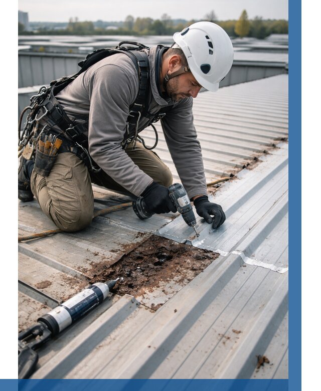 Ремонт профнастила на кровле в Устях-Илимске от 728 р. | ВЫСОТНИК-Сть