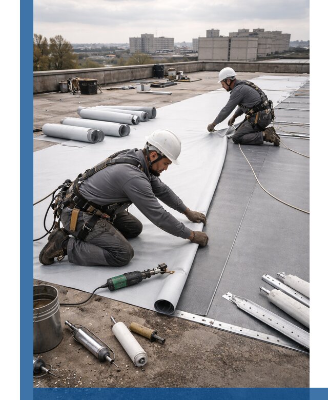 Монтаж мембранной кровли в Устях-Илимске для промышленных зданий