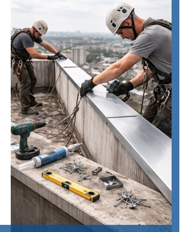 Монтаж парапетных крышек в Устях-Илимске от 832 р. | ВЫСОТНИК-Сть