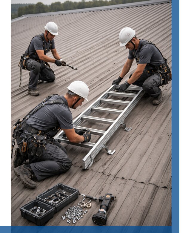 Монтаж кровельной лестницы в Устях-Илимске от 4680 р. | ВЫСОТНИК-Сть