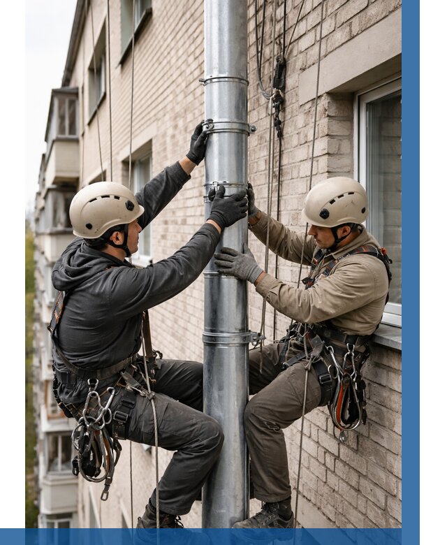 Замена водосточных труб в Устях-Илимске от 6760 р. | ВЫСОТНИК-Сть
