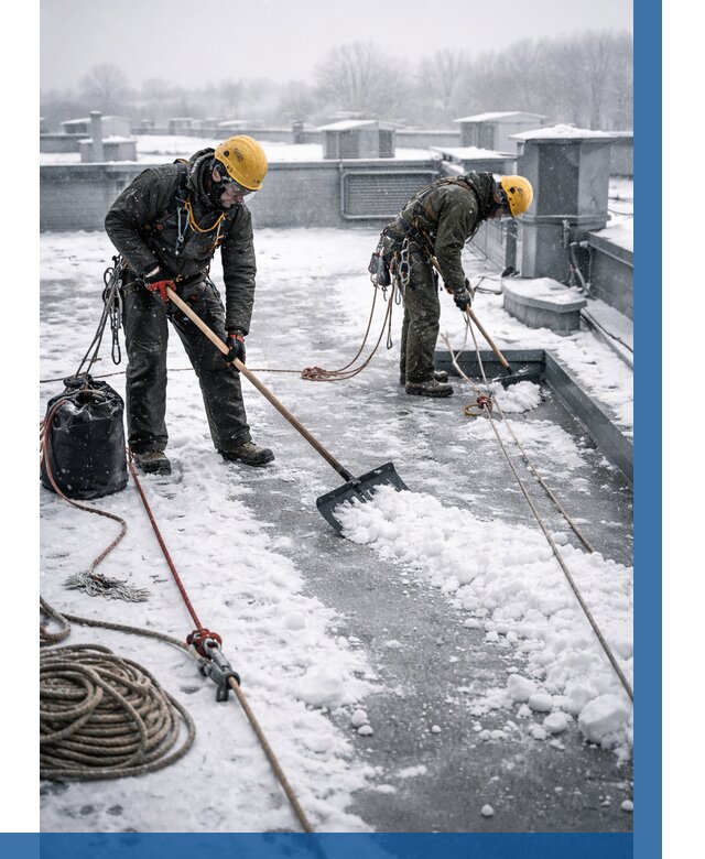 Очистка крыши от снега в Устях-Илимске от 7800 р. | ВЫСОТНИК-Сть