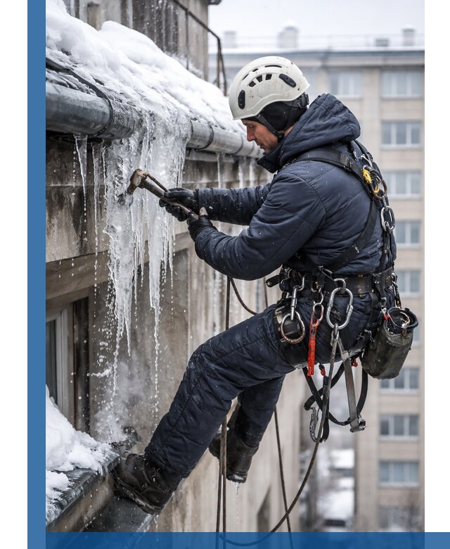 Удаление наледи и чистка водостоков в Устях-Илимске оперативно и безопасно