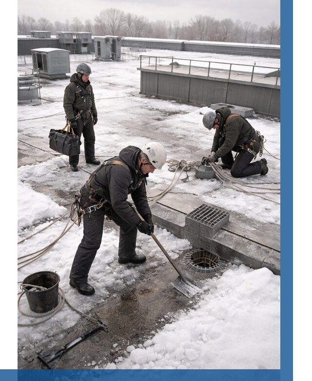 Абонентское обслуживание кровли зимой в Устях-Илимске от 8320 р. | ВЫСОТНИК-Сть