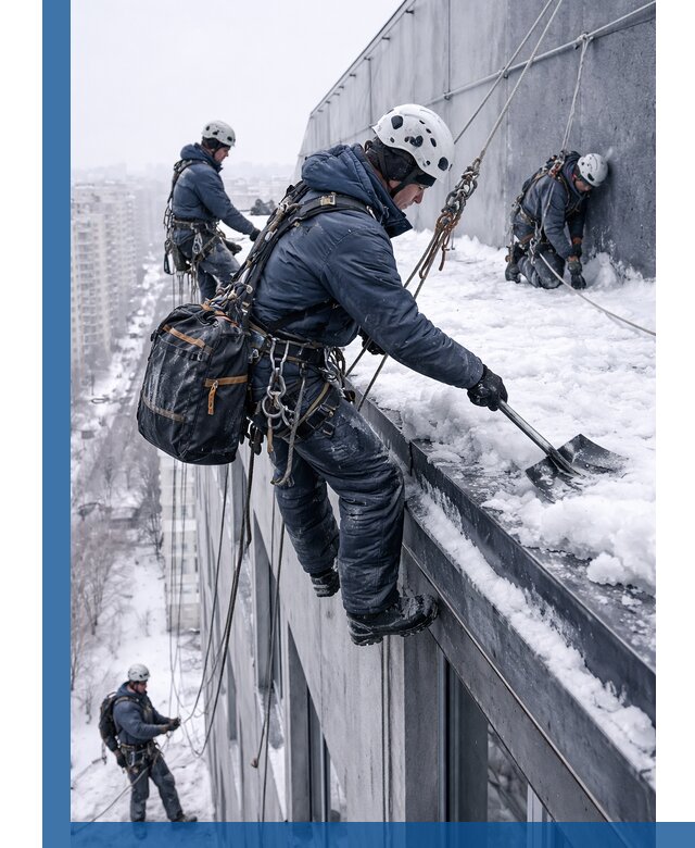 Абонентское обслуживание кровли зимой в Устях-Илимске регулярный уход