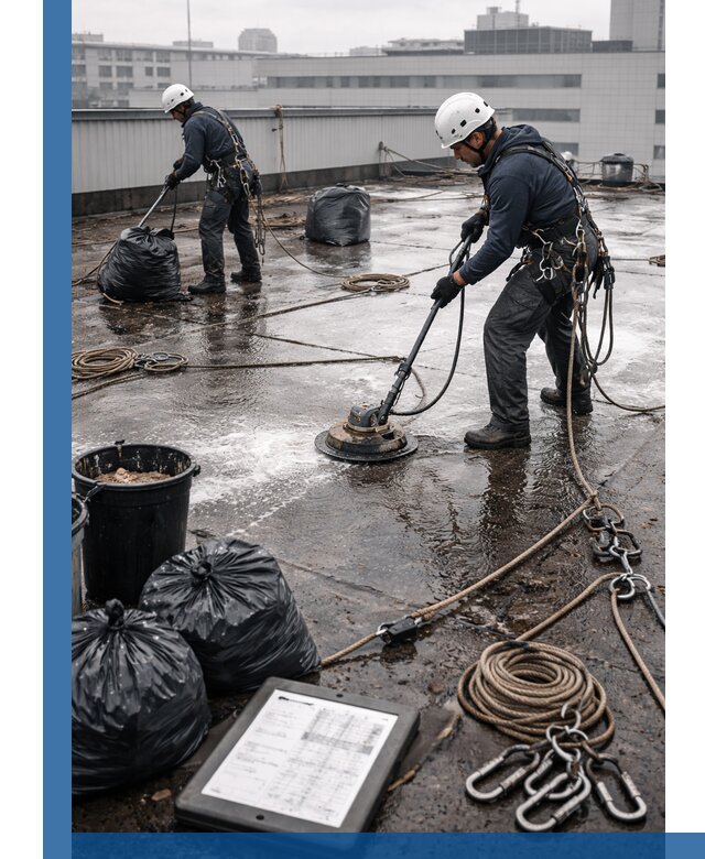 Плановая очистка кровли по графику в Устях-Илимске для безопасности