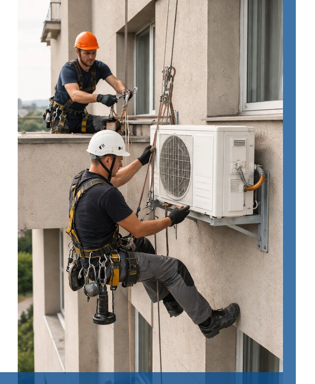 Монтаж внешнего блока кондиционера в Устях-Илимске от 6760 р. | ВЫСОТНИК-Сть