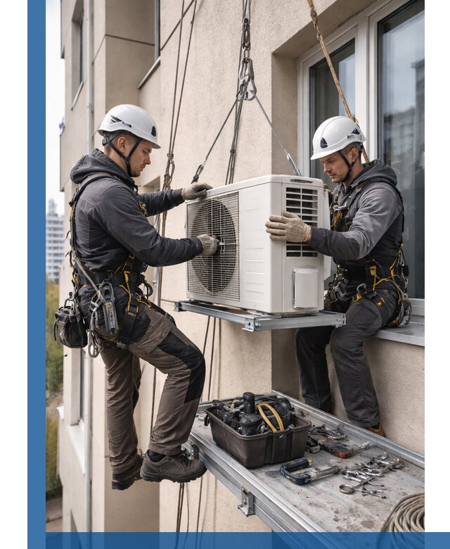 Перенос внешнего блока кондиционера в Устях-Илимске с монтажом и крепежом