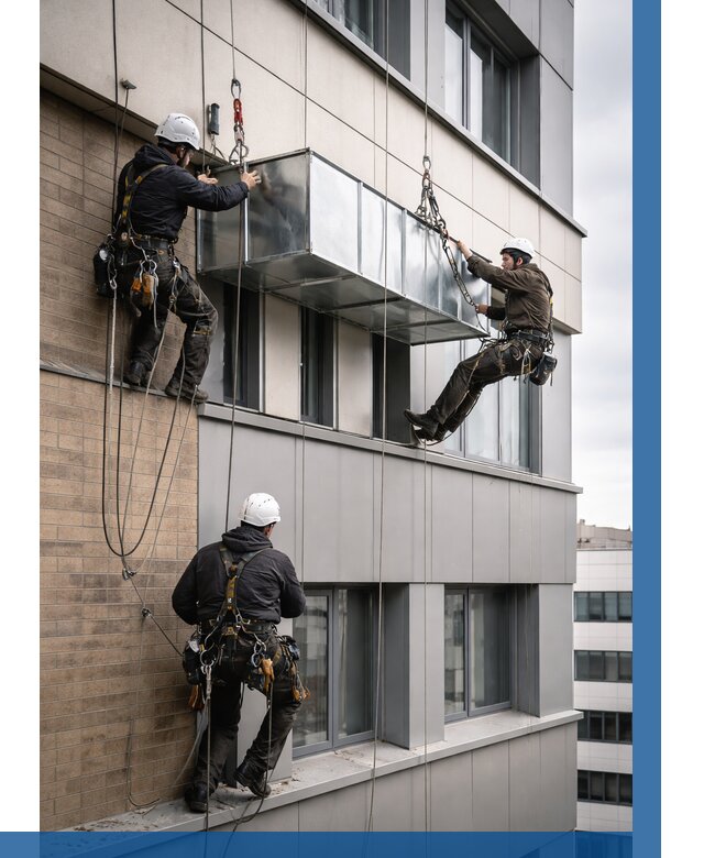 Монтаж воздуховодов на фасаде в Устях-Илимске от 1560 р. | ВЫСОТНИК-Сть