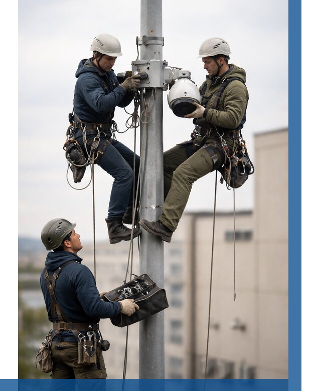 Установка видеокамер на мачте в Устях-Илимске от 8840 р. | ВЫСОТНИК-Сть