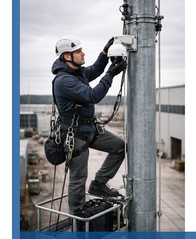 Профессиональная установка видеокамер на мачте в Устях-Илимске