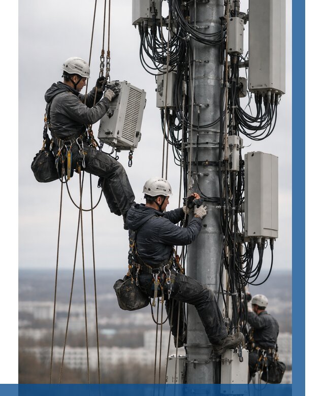 Монтаж оборудования связи на мачте в Устях-Илимске от 7800 р. | ВЫСОТНИК-Сть