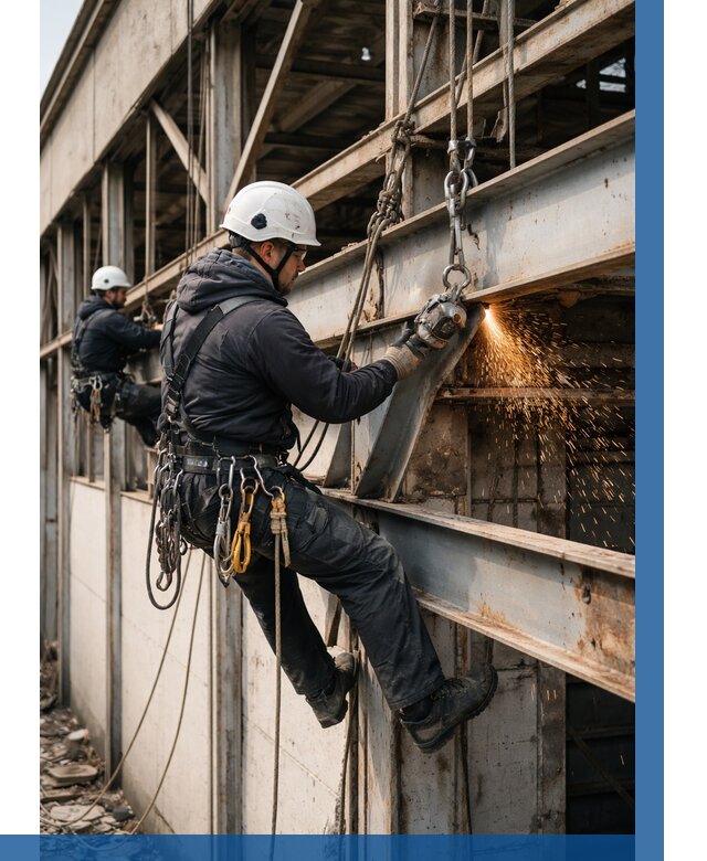 Демонтаж металлоконструкций на высоте в Устях-Илимске от 6760р. |ВЫСОТНИК-Сть