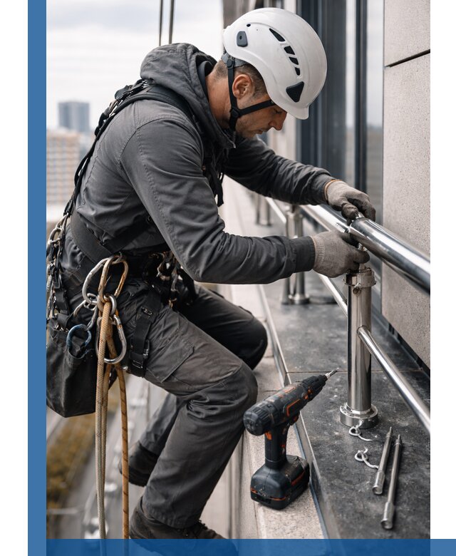 Монтаж ограждений на высоте в Устях-Илимске для зданий и конструкций