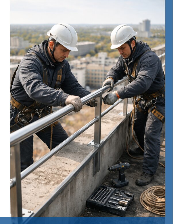 Монтаж перил на высоте в Устях-Илимске от 2600 р. | ВЫСОТНИК-Сть