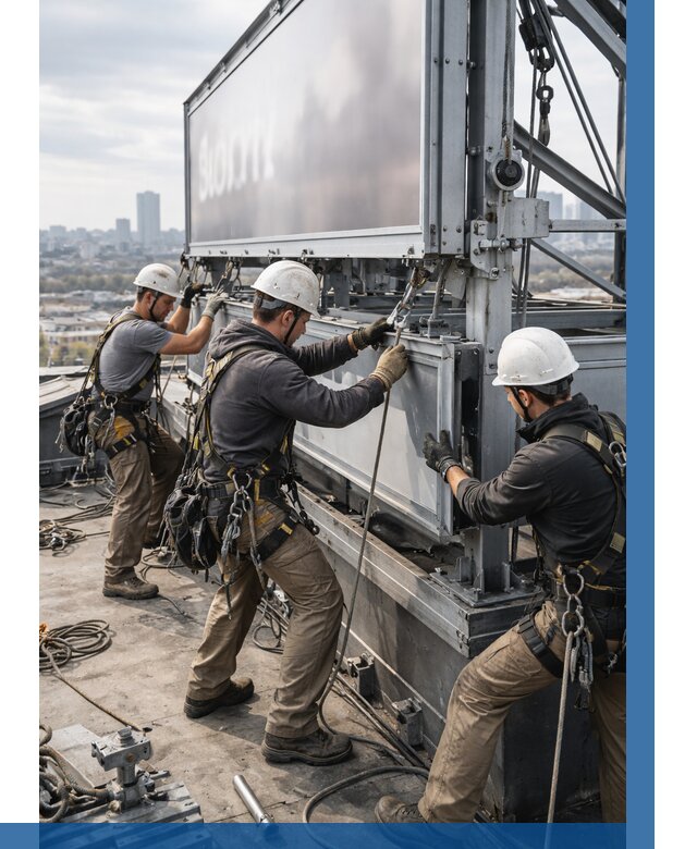 Монтаж крышной рекламной конструкции в Устях-Илимске от 62400 р.|ВЫСОТНИК-Сть