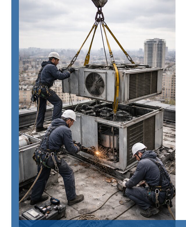 Демонтаж крышной установки в Устях-Илимске любой сложности