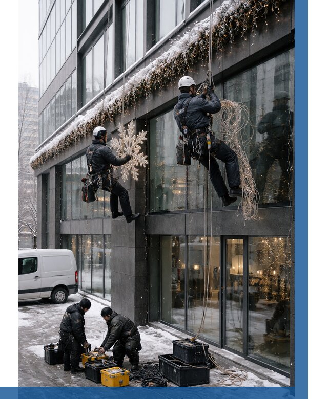 Демонтаж новогоднего оформления в Устях-Илимске от 5720 р. | ВЫСОТНИК-Сть