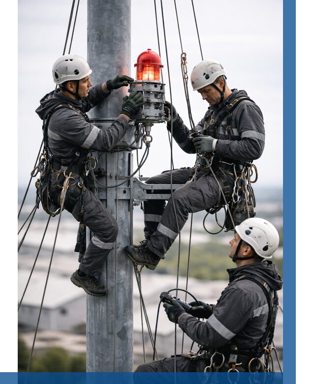 Монтаж заградительных огней в Устях-Илимске от 8840 р. | ВЫСОТНИК-Сть