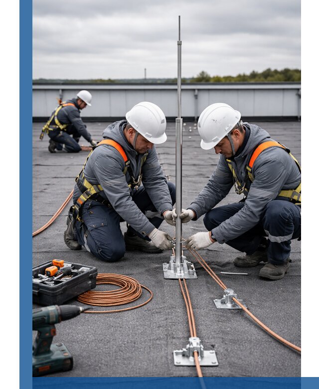 Монтаж молниезащиты на кровле в Устях-Илимске под ключ с гарантией