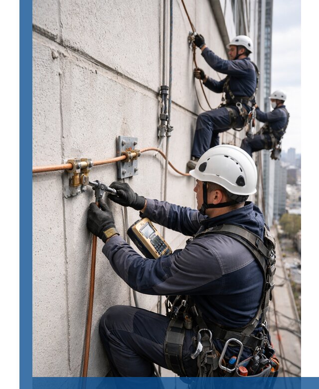 Монтаж системы заземления здания и молниезащиты в Устях-Илимске