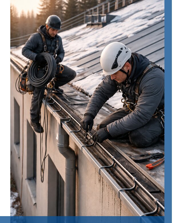 Монтаж греющего кабеля на кровле в Устях-Илимске от 468 р. | ВЫСОТНИК-Сть