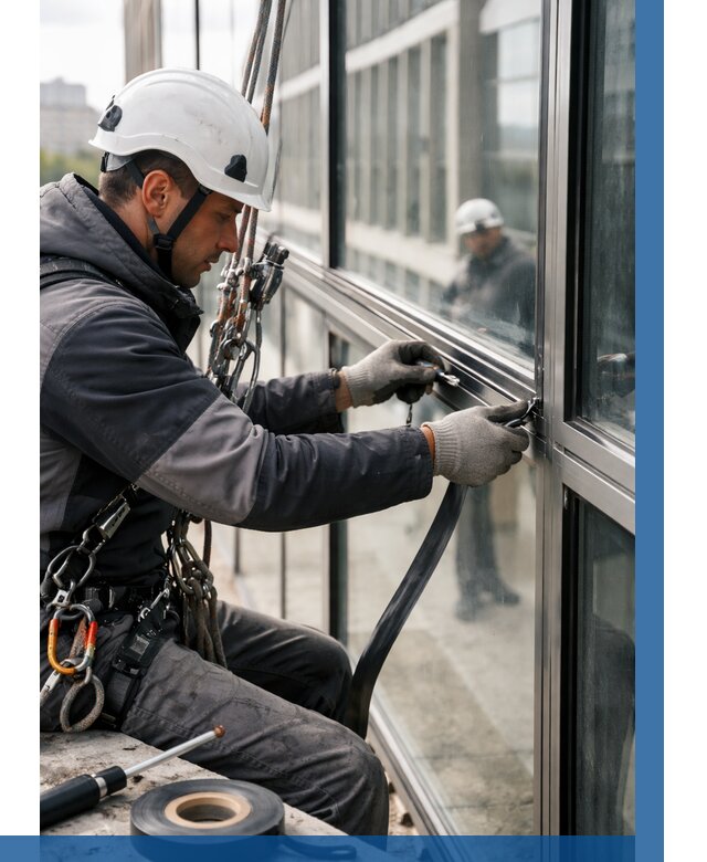 Ремонт витражных конструкций в Устях-Илимске от 3640 р. | ВЫСОТНИК-Сть