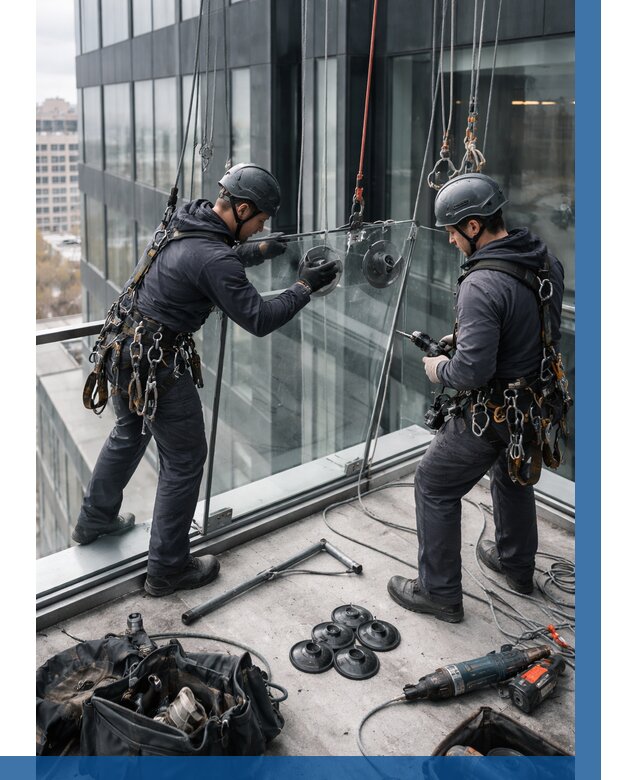 Монтаж стеклянных ограждений в Устях-Илимске от 2600 р. | ВЫСОТНИК-Сть