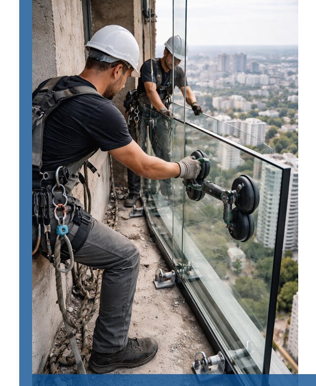 Монтаж стеклянных ограждений под ключ с гарантией в Устях-Илимске